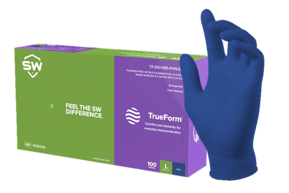 TF-95BLSW Safety® TruForm® pH Natural® Nitrile Exam Gloves